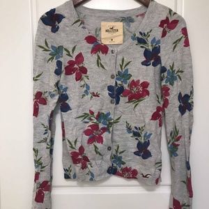 Hollister Floral Sweater Cardigan